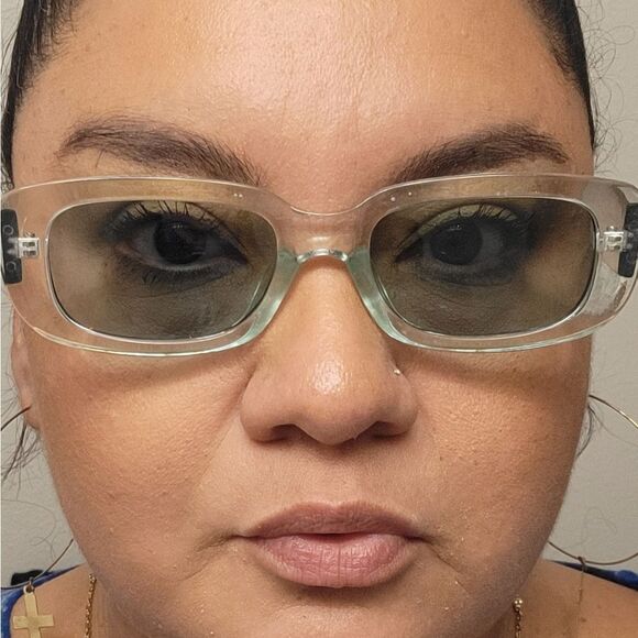 Multicolor rectangular fashion sunglasses - Picture 3 of 14